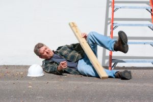 man hurt at work falling off a ladder